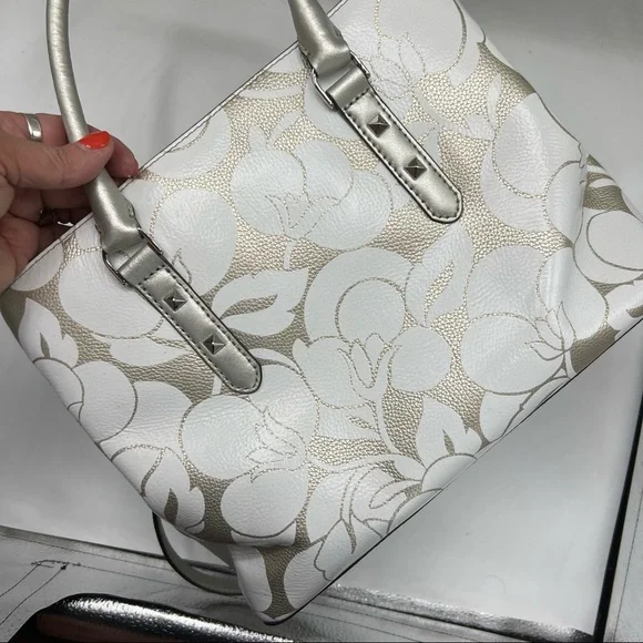 Kate Spade Evangelie Larchmont Ave Breezy Floral Leather Satchel Crossbody Bag - Picture 9 of 16